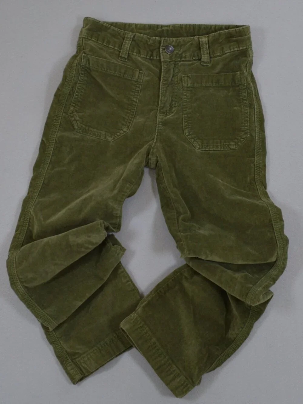 🌿 Free People Olive Corduroy Pants XS Boho Vintage Wash